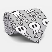 Cartoon Skulls & Botten Pattern Fun Halloween Part Stropdas (Opgerold)