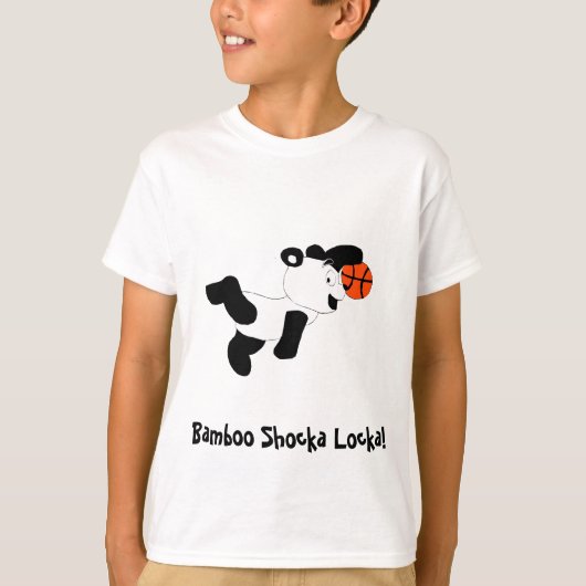 Cartoon Slam Dunking Panda T-shirt (Voorkant)