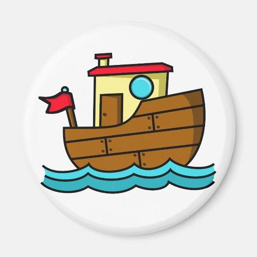 Cartoon sleepboot magneet (Voorkant)