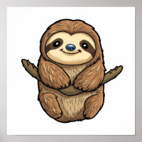 Cartoon sloth illustratie