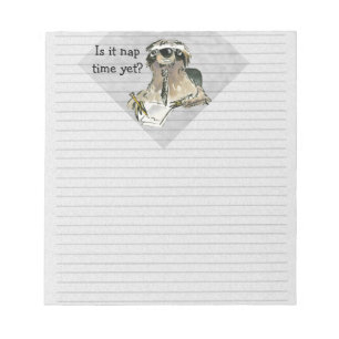 Cartoon Sloth Nap Time Notitieblok