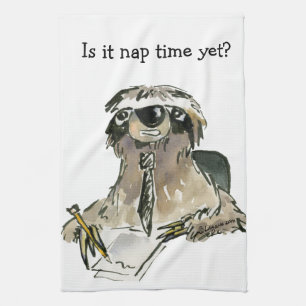 Cartoon Sloth Nap Time Theedoek