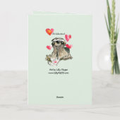Cartoon Sloth Valentines Day Card Feestdagen Kaart (Achterkant)