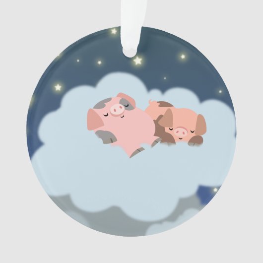 Cartoon Slumbering biggen AcrylOrnament Ornament (voorkant)