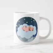 Cartoon Slumbering Piglets Jumbo Mok (Rechts)