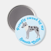 Cartoon Smooth Collie Merle Magnet Magneet (Voorkant / Achterkant)