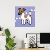 Cartoon Smooth Fox Terrier Poster (Thuiskantoor)