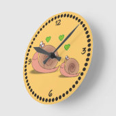 Cartoon Snails mignon Horloges murales avec chiffr (Angle)