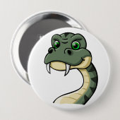Cartoon Snake Ronde Button 4,0 Cm (Voorkant /achterkant)
