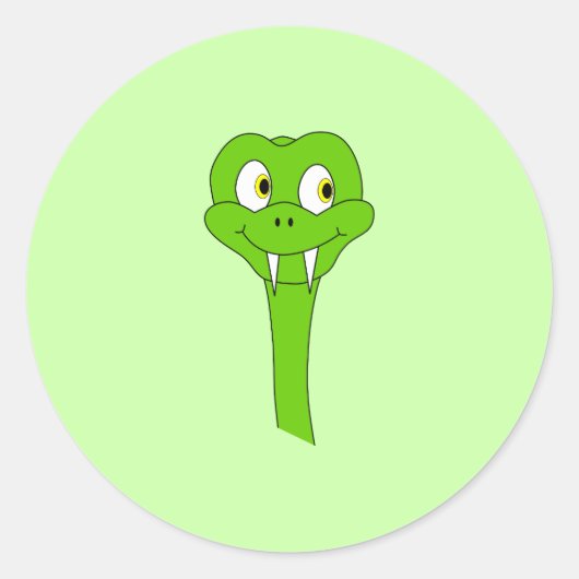 Cartoon Snake Ronde Sticker (Voorkant)