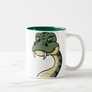 Cartoon Snake Tweekleurige Koffiemok