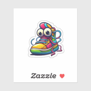 Cartoon-sneaker-personage-sticker Sticker