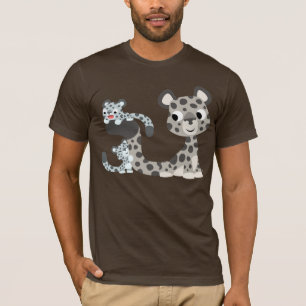Cartoon Sneeuwluipaard en T-shirt