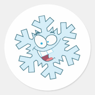 Cartoon Sneeuwvlok Ronde Sticker