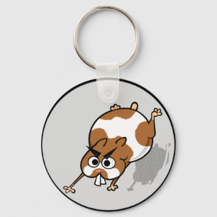 CARTOON SNELLE HAMSTER ROUND SLEUTELHANGER