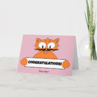 Cartoon Snorharen Kat Señor Gato Felicitaties