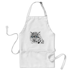 Cartoon Snow Leopard Face Standaard Schort