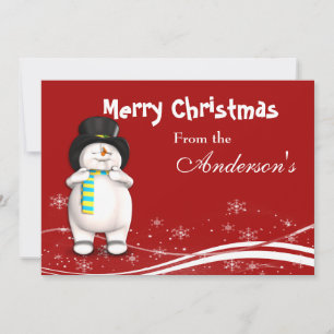 Cartoon Snowman - Carte de voeux de Noël