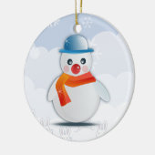 Cartoon Snowman Keramisch Ornament (Links)