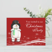 Cartoon Snowman Kerstfeest Kaart (Staand voorkant)