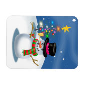 Cartoon Snowman KerstMagnet Magneet (Horizontaal)