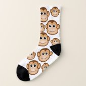 Cartoon Sock Monkey Chimp Socks Sokken (Links - buitenkant)