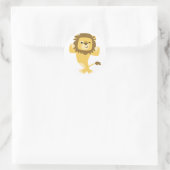 Cartoon solide Lion autocollant rond (Sac)