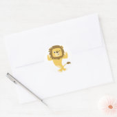 Cartoon solide Lion autocollant rond (Enveloppe)