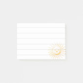 Cartoon souriant Sun Face Lined 4x3 Post-it Notes (Devant)