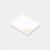 Cartoon souriant Sun Face Lined 4x3 Post-it Notes (Incliné)
