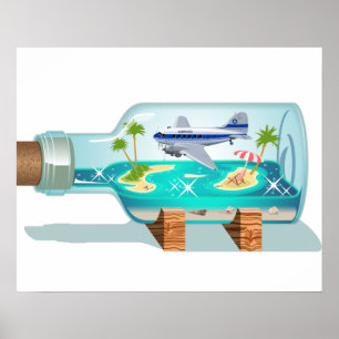 Cartoon Souvenir fles Poster