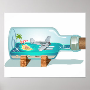 Cartoon Souvenir fles Poster