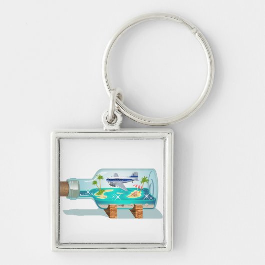 Cartoon Souvenir fles Sleutelhanger (Voorkant)
