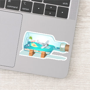 Cartoon Souvenir fles Sticker