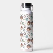 Cartoon Space Back to School Supplies Teachers Waterfles (Achterkant)