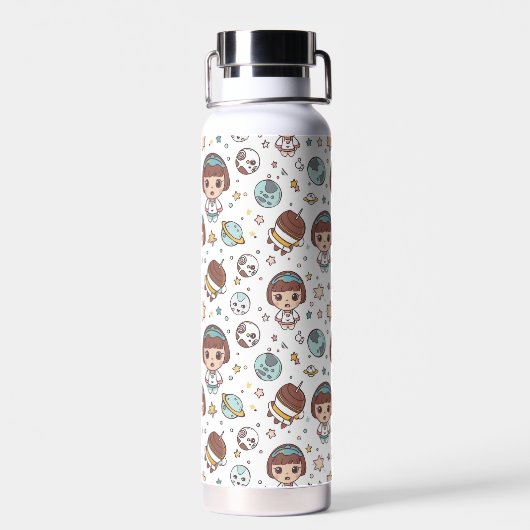 Cartoon Space Back to School Supplies Teachers Waterfles (Achterkant)
