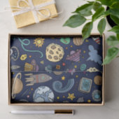 Cartoon Space Explorer Birthday Kinder Theme Tissuepapier (Geschenk)