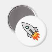 Cartoon Space Rocket Magneet (Voorkant / Achterkant)
