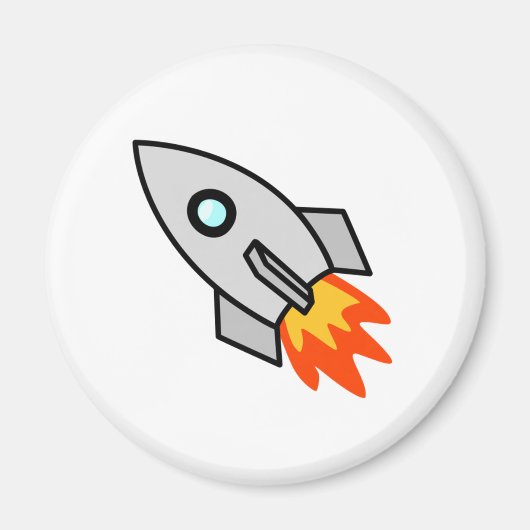Cartoon Space Rocket Magneet (Voorkant)