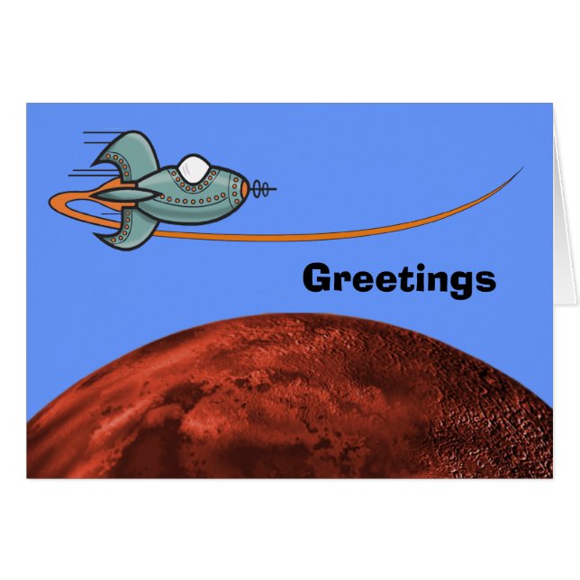 Cartoon Space Ship Alien Planet (Voorkant Horizontaal)