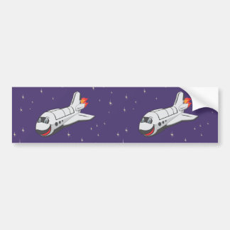 Cartoon Space Shuttle Bumpersticker