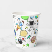 Cartoon Space Theme Papieren Bekers (Achterkant)