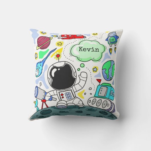 Cartoon Space Theme Sierkussen (Achterkant)