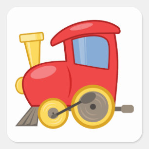 CARTOON SPEELGOED TREIN COLORFUL KINDER GRONDVERVO VIERKANTE STICKER