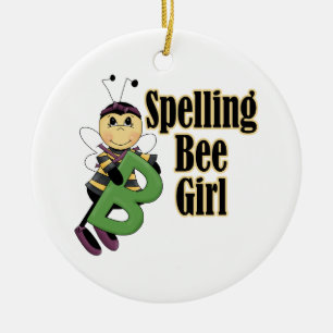 cartoon spelbee meisje hommel keramisch ornament