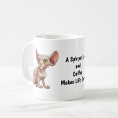 Cartoon Sphynx Cat Koffiemok (Voorkant links)