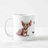 Cartoon Sphynx Cat Koffiemok (Links)