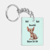 Cartoon Sphynx Cat Sleutelhanger (Voorkant Links)