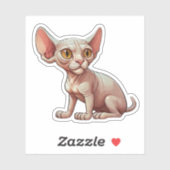 Cartoon Sphynx Cat Sticker (Vel)