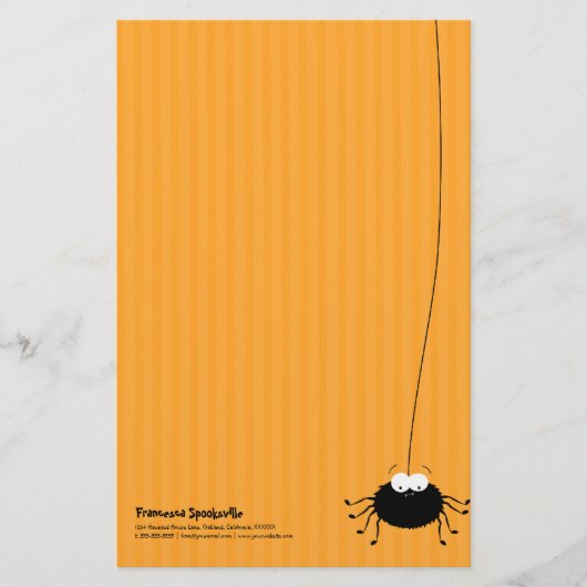Cartoon Spider Halloween Stationery Briefpapier (Voorkant)